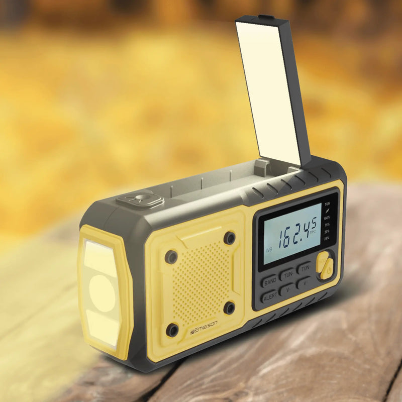 Emerson Emergency AM / FM Radio with Weather Band / Flashlight / Power - Puck's