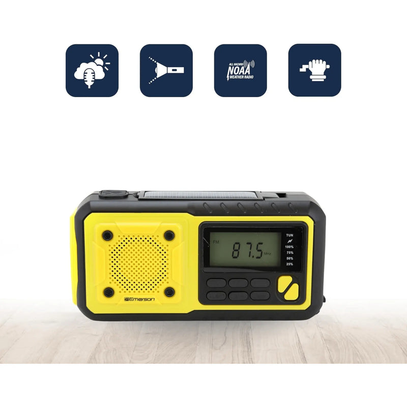 Emerson Emergency AM / FM Radio with Weather Band / Flashlight / Power - Puck's