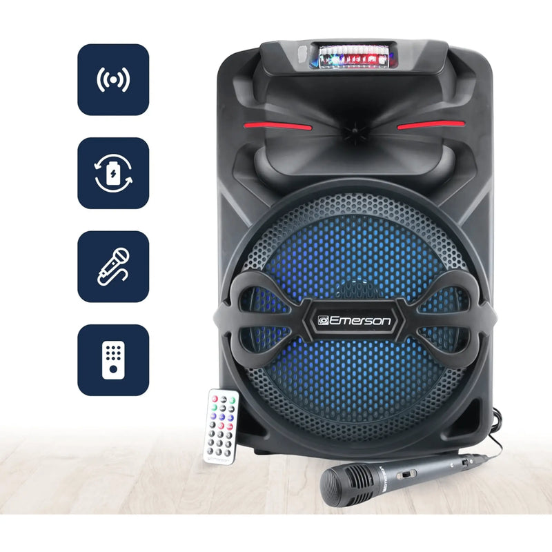 Emerson Portable 12" Bluetooth Party Speaker with Disco Lights - Puck's