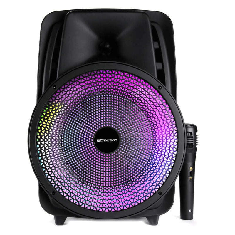 Emerson Portable 8" Bluetooth Party Speaker with FM Radio, Disco Light - Puck's