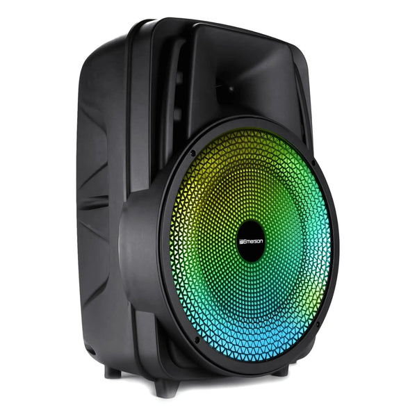 Emerson Portable 8" Bluetooth Party Speaker with FM Radio, Disco Light - Puck's