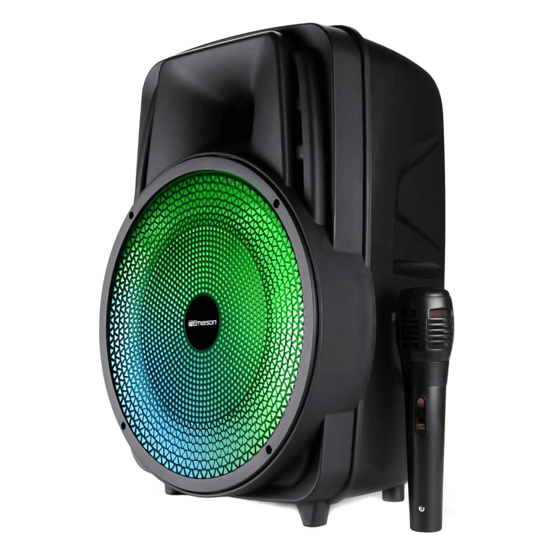 Emerson Portable 8" Bluetooth Party Speaker with FM Radio, Disco Light - Puck's