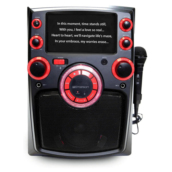 Emerson Portable Bluetooth Karaoke System with 7" LCD Display and Mic - Puck's