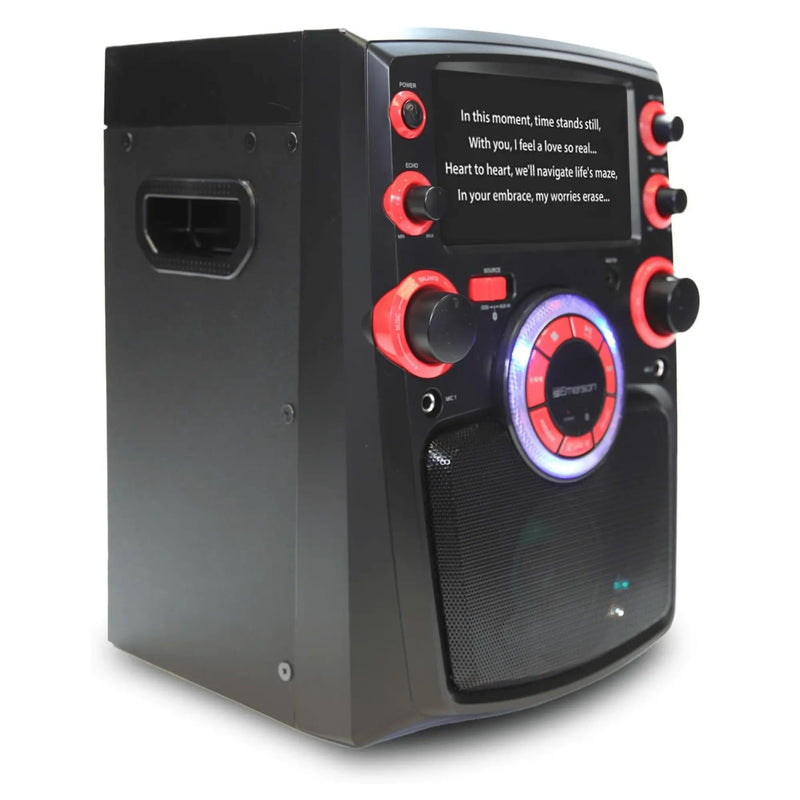 Emerson draagbaar Bluetooth karaokesysteem met 7" LCD-scherm en microfoon - Puck's