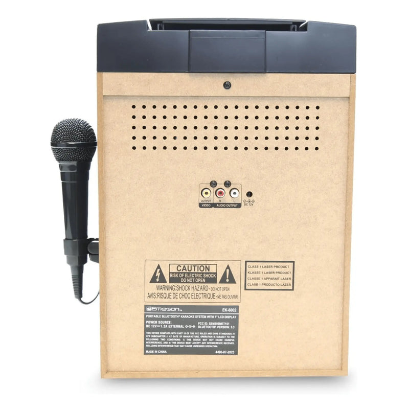 Emerson draagbaar Bluetooth karaokesysteem met 7" LCD-scherm en microfoon - Puck's