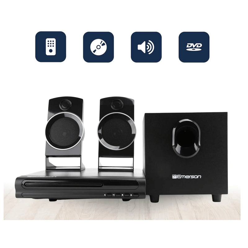 Emerson Speaker Surround Sound System & 2.1 Channel Home Theater DVD - Puck's
