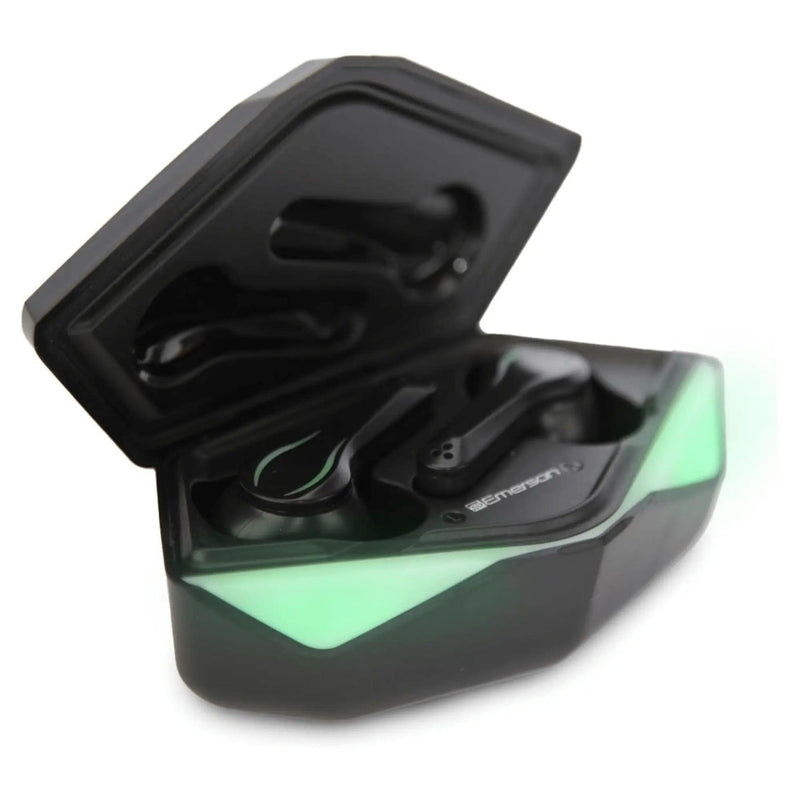 Emerson True Wireless Gaming Earbuds with Charging Case and Taking - Puck's
