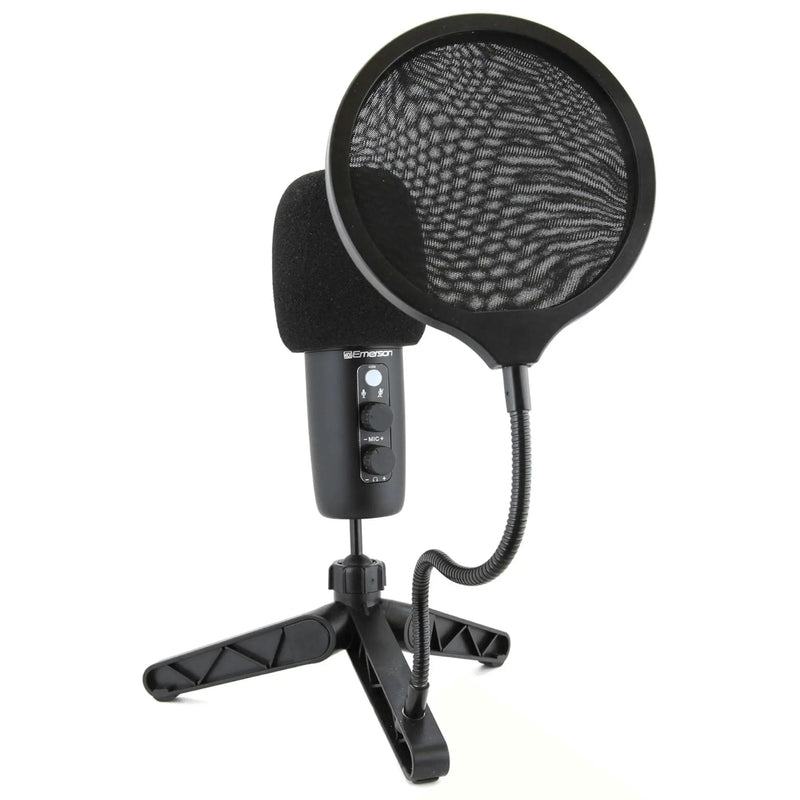 Emerson USB Gaming and Streaming Condenser Microphone with LED - Puck's