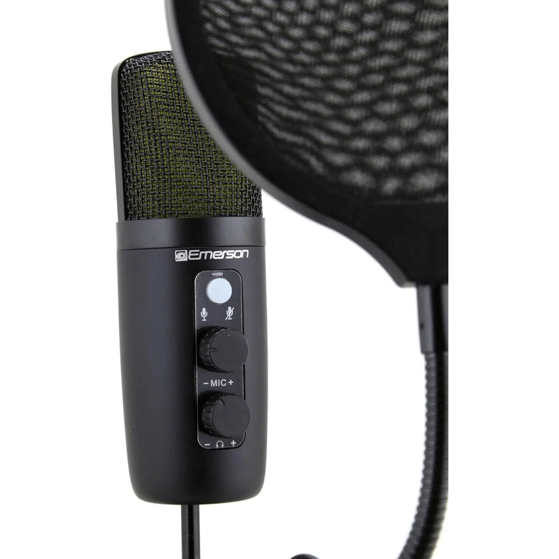 Emerson USB Gaming and Streaming Condenser Microphone with LED - Puck's