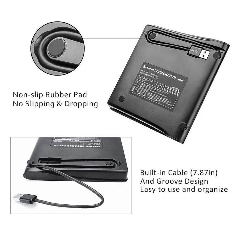 External DVD Drive USB CD DVD 3.0 Burner Writer Rewriter For MacBook - Puck's