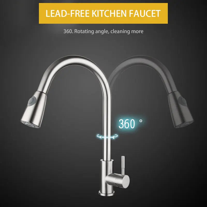 Extricable Kitchen Sink Faucet Swivel Mixer Spout - Puck's