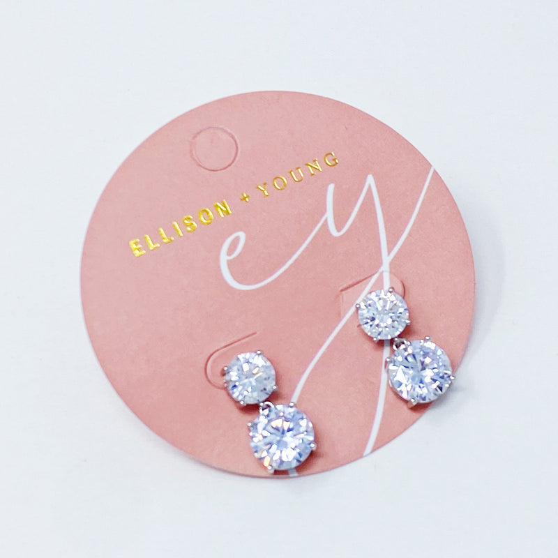 Double Diamond Dangle Earrings - Puck's
