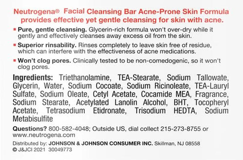 Facial Cleansing Bar Treatment for Acne-Prone Skin, Non-Medicated & Glycerin-Rich Formula Gently Cleanses without Over-Drying, No Detergents or Dyes, Non-Comedogenic, 3.5 Oz - Puck's