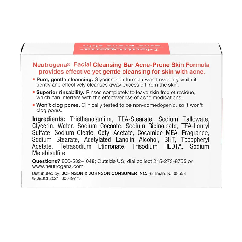 Facial Cleansing Bar Treatment for Acne-Prone Skin, Non-Medicated & Glycerin-Rich Formula Gently Cleanses without Over-Drying, No Detergents or Dyes, Non-Comedogenic, 3.5 Oz - Puck's