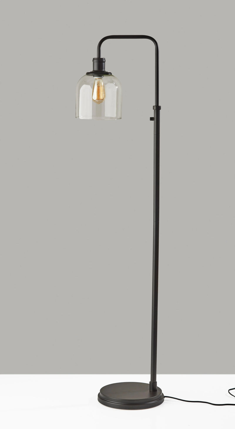 Farmhouse 60" 1-Light Floor Lamp, Black Metal Finish, Traditional, Adult Use. - Puck's
