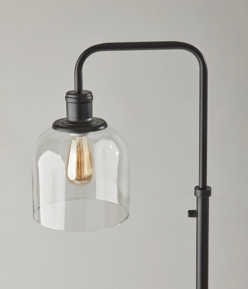 Farmhouse 60" 1-Light Floor Lamp, Black Metal Finish, Traditional, Adult Use. - Puck's