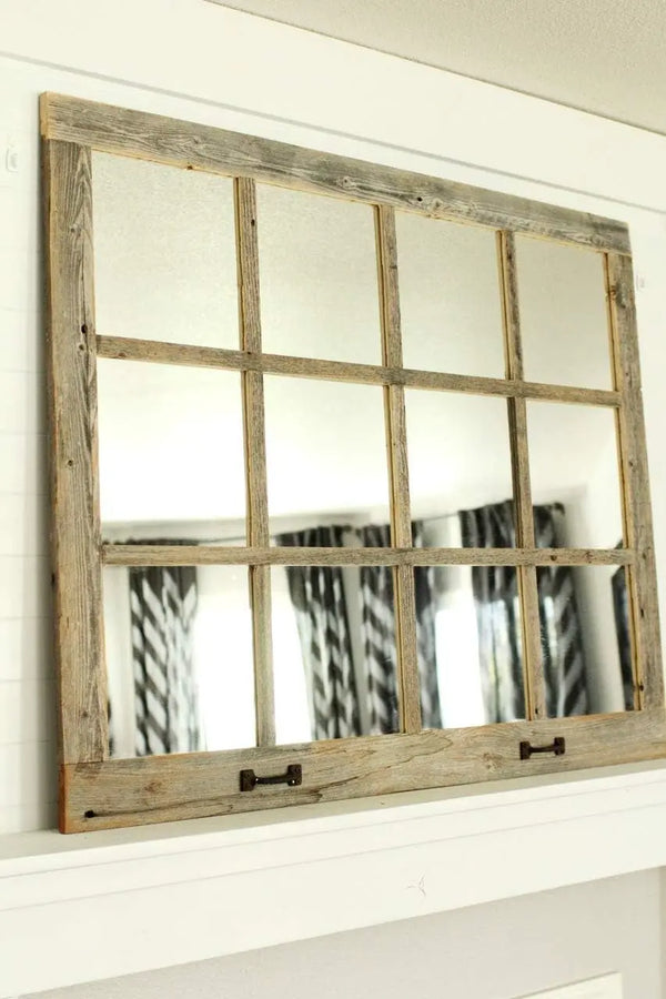 Farmhouse Windowpane Mirrors (Barnwood, 12 Pane) - Puck's