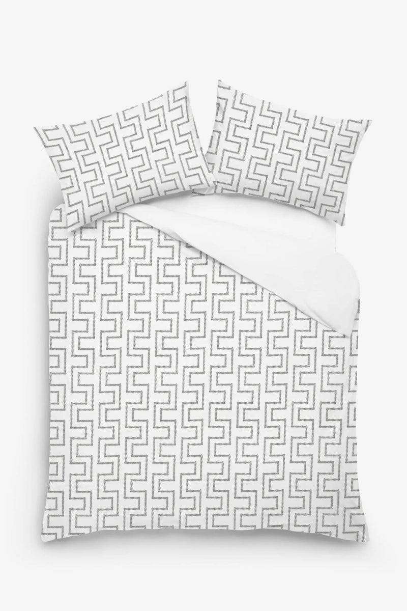 Fiora - 3 Piece Crewel Embroidered Duvet Set | Linen Cotton Mix | - Puck's