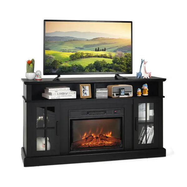 Fireplace TV Stand for Tvs up to 65 Inch with Side Cabinets and Remote Control - Puck's