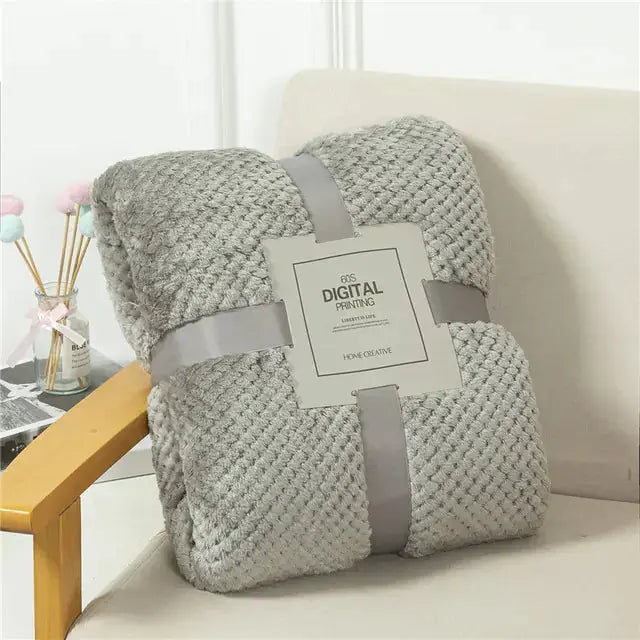 Fluffy Plaid Winter Bed Blankets - Puck's