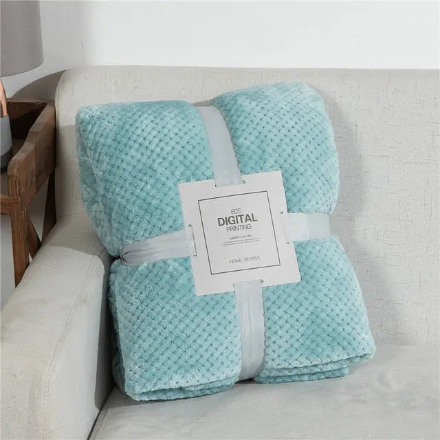 Fluffy Plaid Winter Bed Blankets - Puck's