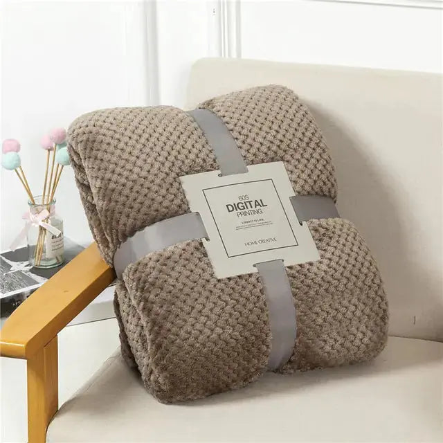 Fluffy Plaid Winter Bed Blankets - Puck's