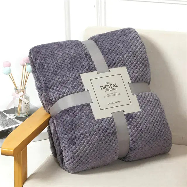 Fluffy Plaid Winter Bed Blankets - Puck's