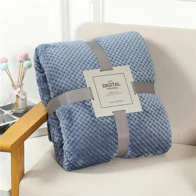 Fluffy Plaid Winter Bed Blankets - Puck's