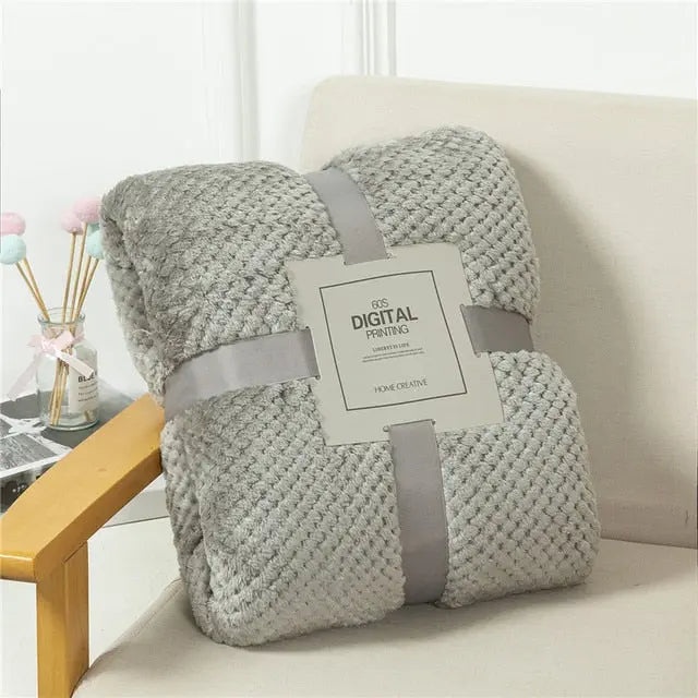 Fluffy Plaid Winter Bed Blankets - Puck's