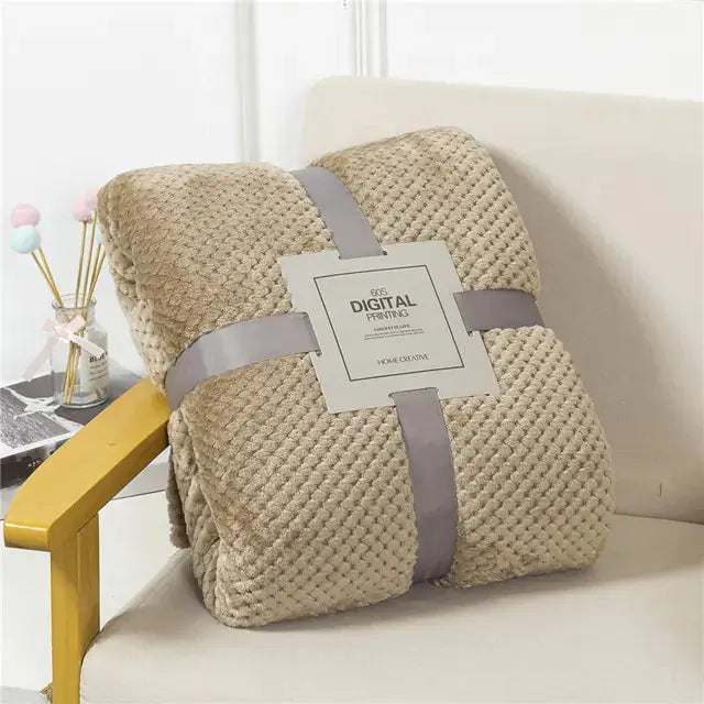 Fluffy Plaid Winter Bed Blankets - Puck's