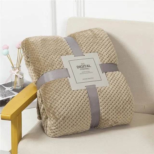 Fluffy Plaid Winter Bed Blankets - Puck's