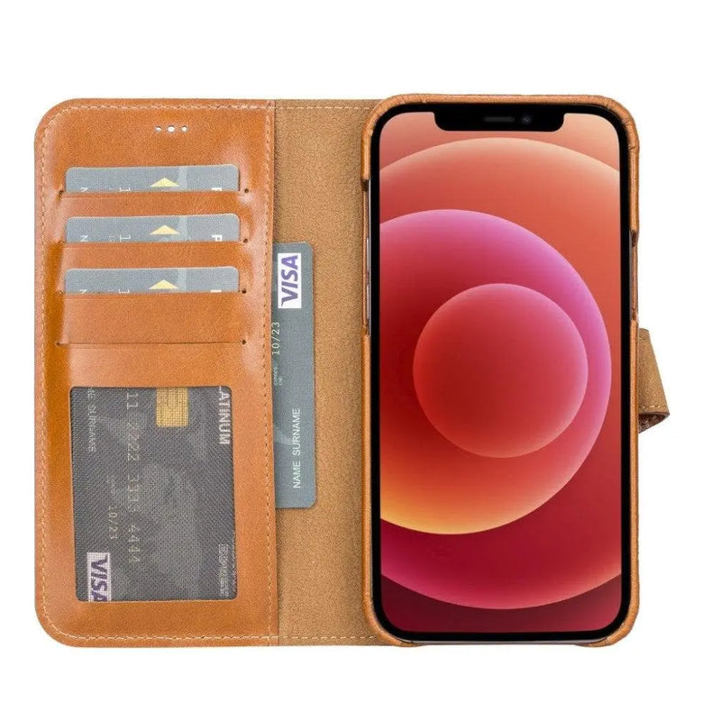 Full Leather Coating Detachable Wallet Case for Apple iPhone 13 Series - Puck's