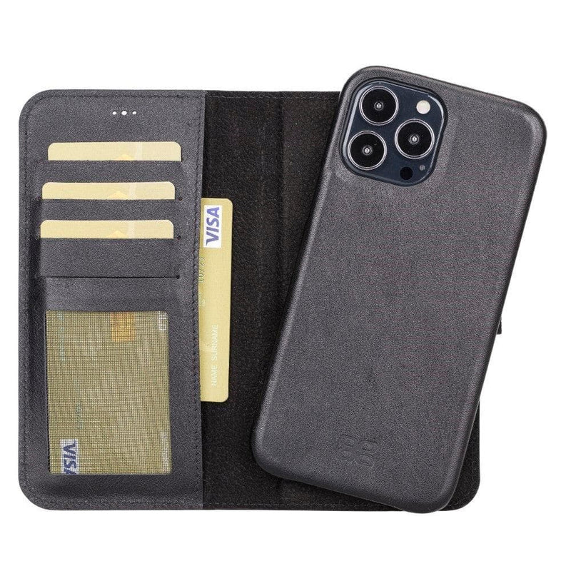 Full Leather Coating Detachable Wallet Case for Apple iPhone 13 Series - Puck's