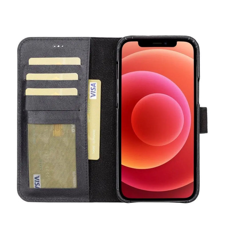 Full Leather Coating Detachable Wallet Case for Apple iPhone 13 Series - Puck's