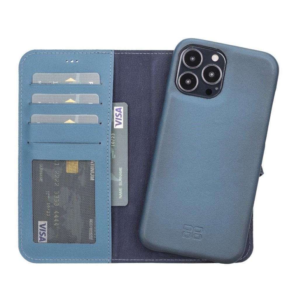 Full Leather Coating Detachable Wallet Case for Apple iPhone 13 Series - Puck's