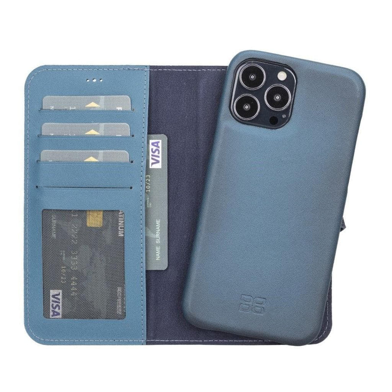 Full Leather Coating Detachable Wallet Case for Apple iPhone 13 Series - Puck's