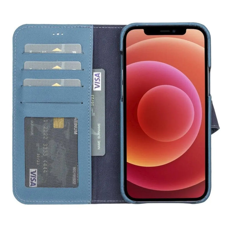 Full Leather Coating Detachable Wallet Case for Apple iPhone 13 Series - Puck's