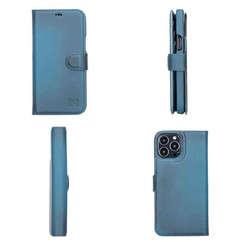 Full Leather Coating Detachable Wallet Case for Apple iPhone 13 Series - Puck's