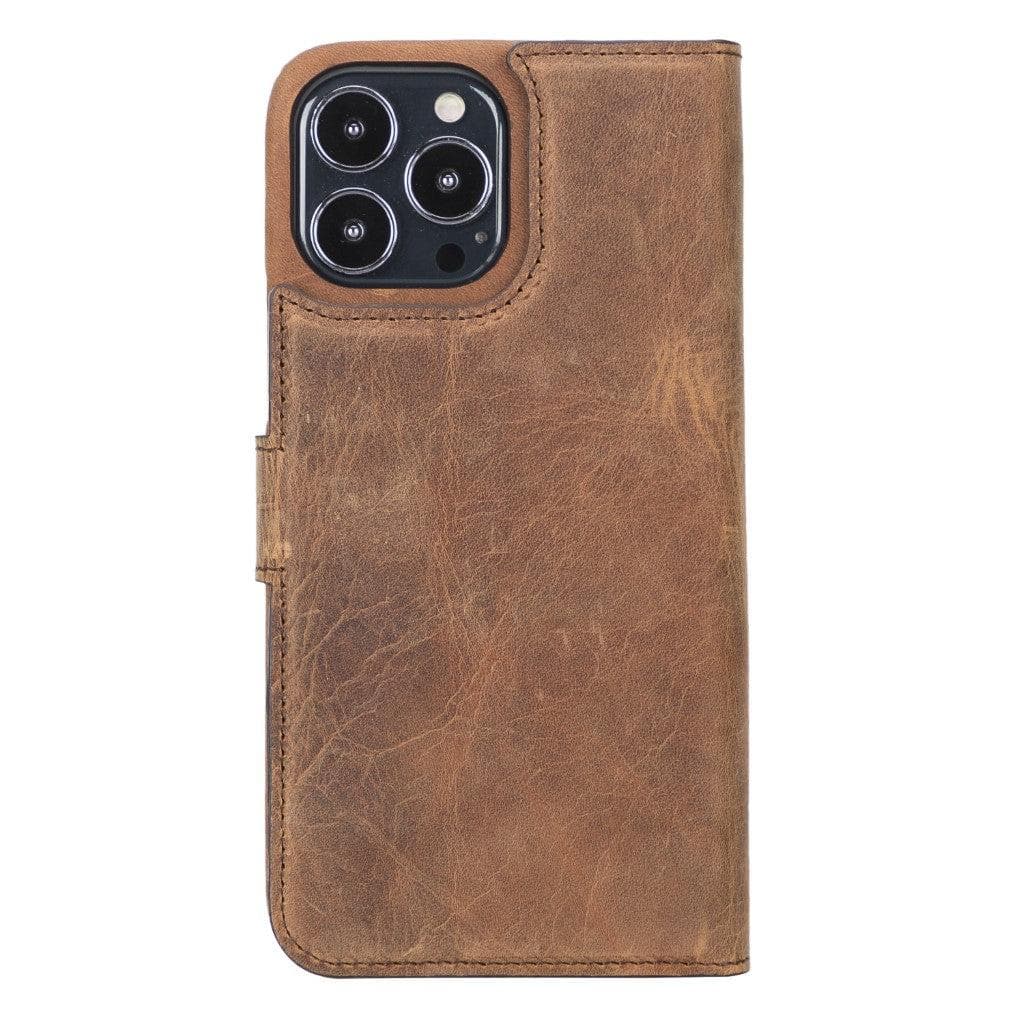 Full Leather Coating Detachable Wallet Case for Apple iPhone 13 Series - Puck's