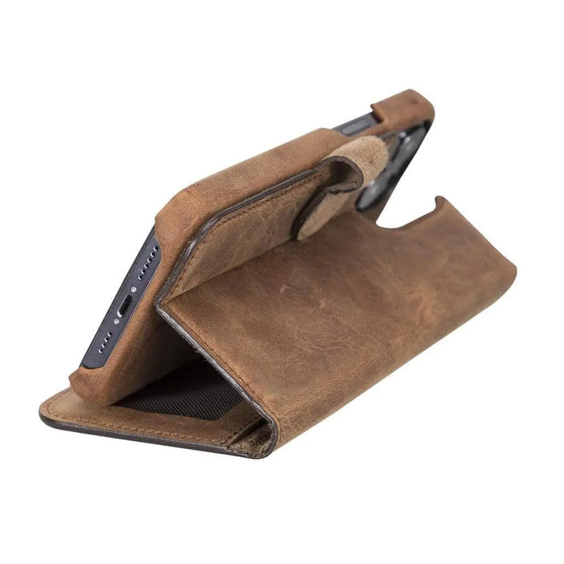 Full Leather Coating Detachable Wallet Case for Apple iPhone 13 Series - Puck's