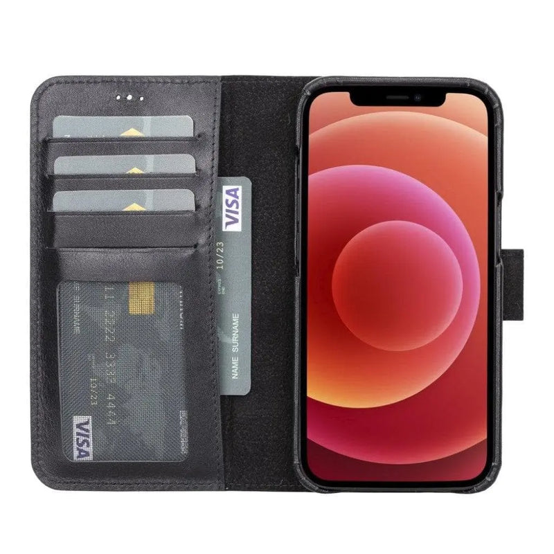 Full Leather Coating Detachable Wallet Case for Apple iPhone 13 Series - Puck's