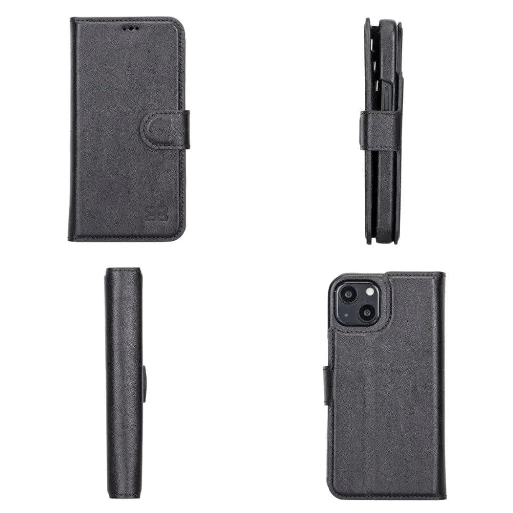 Full Leather Coating Detachable Wallet Case for Apple iPhone 13 Series - Puck's