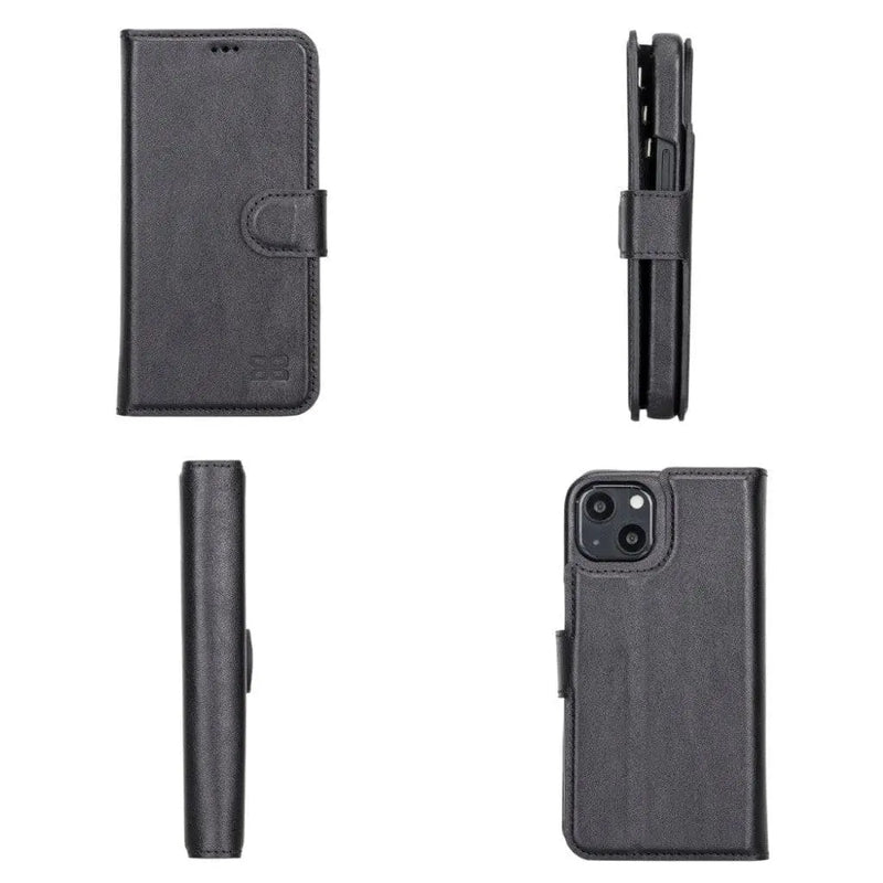Full Leather Coating Detachable Wallet Case for Apple iPhone 13 Series - Puck's