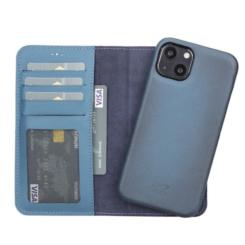 Full Leather Coating Detachable Wallet Case for Apple iPhone 13 Series - Puck's