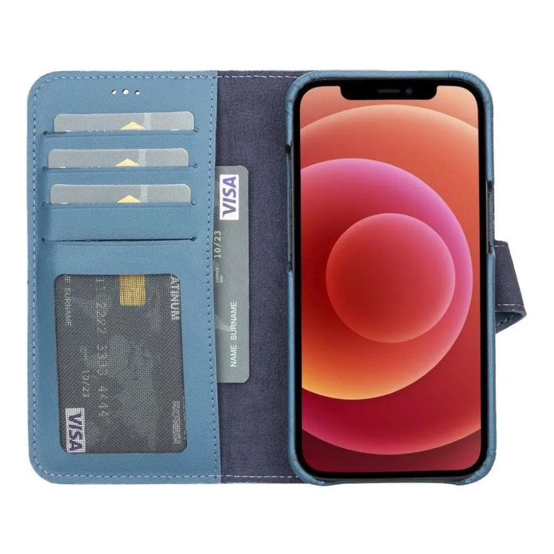 Full Leather Coating Detachable Wallet Case for Apple iPhone 13 Series - Puck's