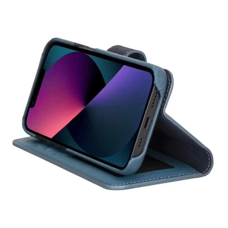 Full Leather Coating Detachable Wallet Case for Apple iPhone 13 Series - Puck's