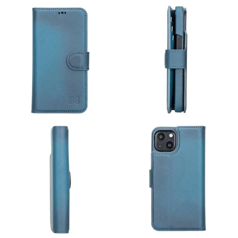 Full Leather Coating Detachable Wallet Case for Apple iPhone 13 Series - Puck's