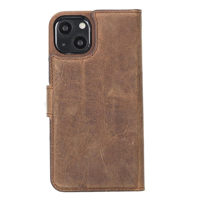 Full Leather Coating Detachable Wallet Case for Apple iPhone 13 Series - Puck's