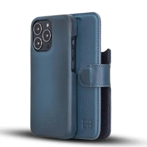 Full Leather Coating Detachable Wallet Case for Apple iPhone 13 Series - Puck's