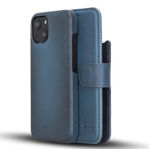 Full Leather Coating Detachable Wallet Case for Apple iPhone 13 Series - Puck's